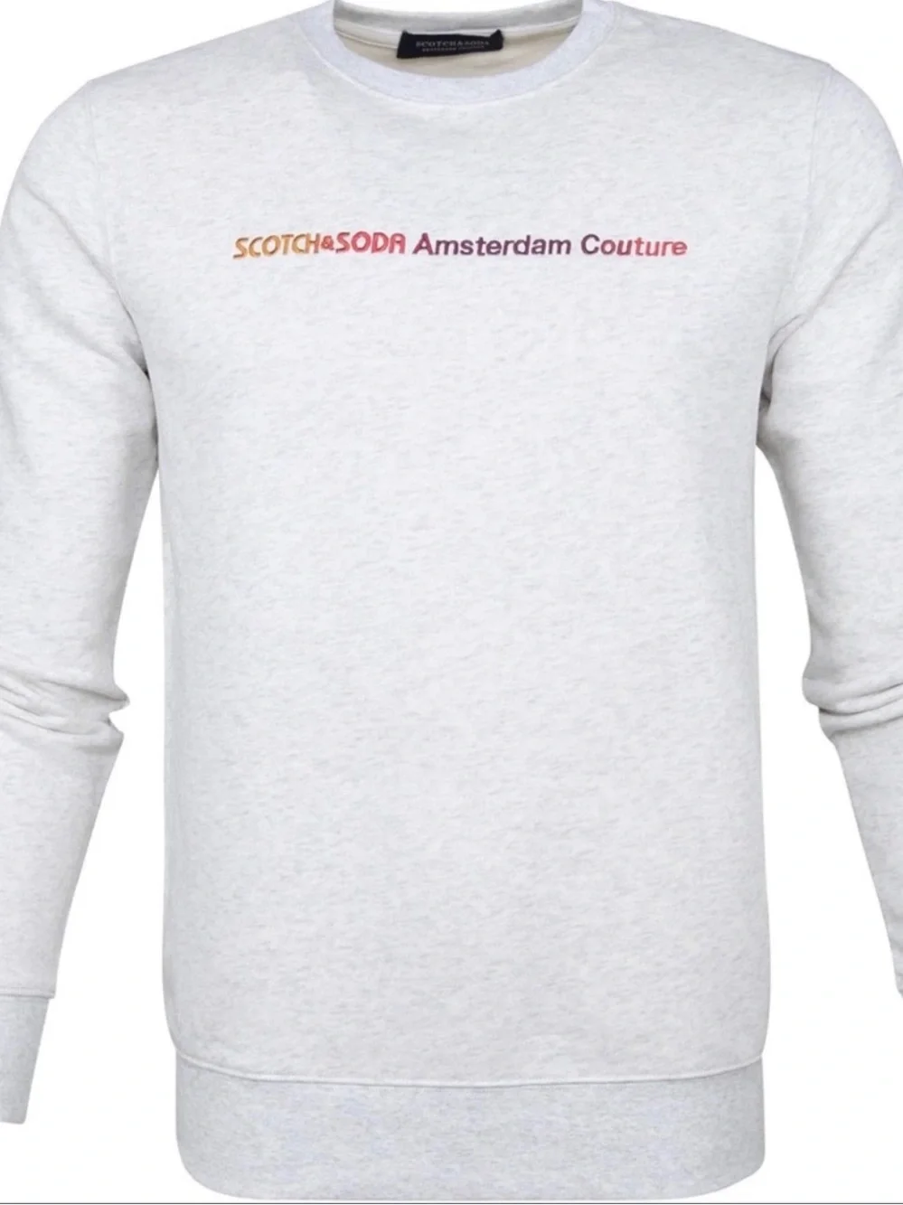 SCOTCH & SODA AMSTERDAM COUTURE MENS GRAY LOGO CREWNECK SWEATSHIRT LARGE